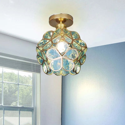 Design blomster stil glas hall loftsbelysning Bonusvis