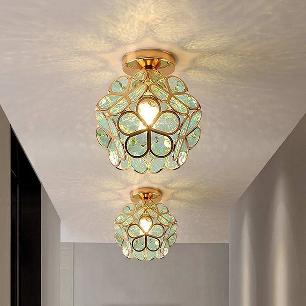 Design blomster stil glas hall loftsbelysning Bonusvis