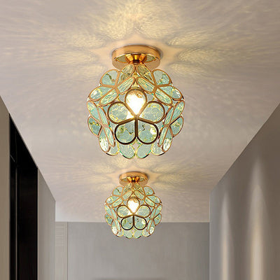 Design blomster stil glas hall loftsbelysning Bonusvis
