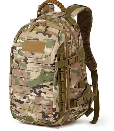 Taktisk Rygsæk 30L – Robust, Vandtæt og Komfortabel til Udendørs Eventyr Camouflage Bonusvis
