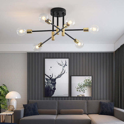 LumiOrbit – Moderne og Elegant Lysekrone 6 Lyspærer Klar Pære - Varmt Lys Bonusvis