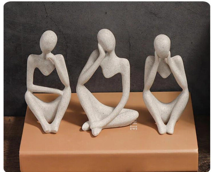 Elegance og Ro Statue – Dekorativ Resin Kunst til Dit Moderne Hjem Sand SÆT Bonusvis