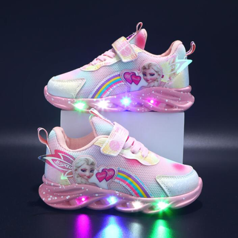 Elsa Lysende Børnesneakers med LED-Lys – Magi ved Hvert Skridt rosa Bonusvis