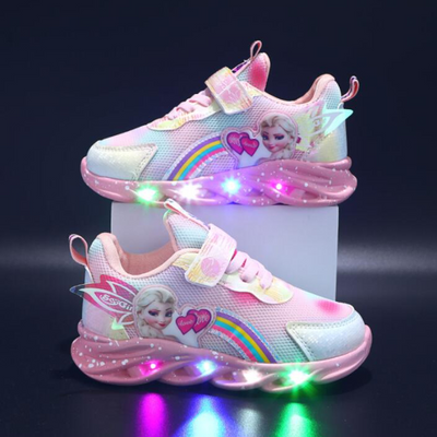 Elsa Lysende Børnesneakers med LED-Lys – Magi ved Hvert Skridt rosa Bonusvis