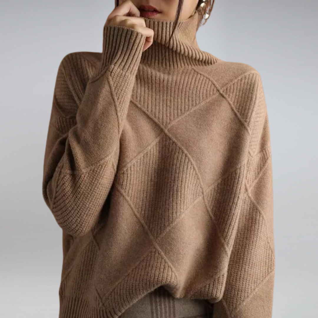 Cachemire Pullover med Rullekrave – Luksus og Elegance til Hverdagen Brun Bonusvis