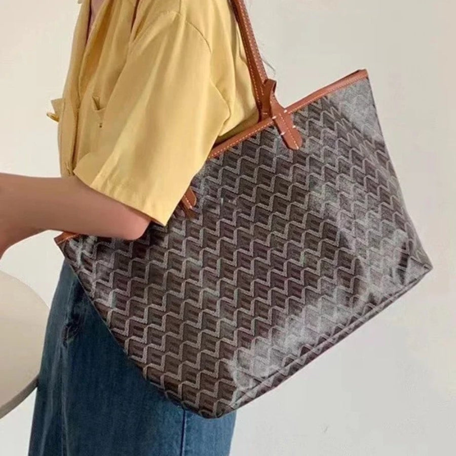 ElegantShopper Taske – Stilfuld og Praktisk til Arbejde, Shopping og Hverdag Mørkegrå Bonusvis