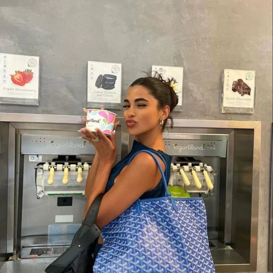 ElegantShopper Taske – Stilfuld og Praktisk til Arbejde, Shopping og Hverdag Blå Bonusvis