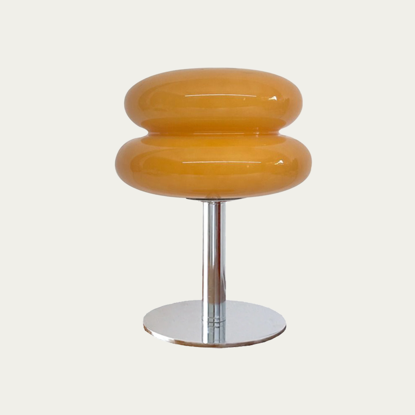 Minimalistisk Orion Bordlampe – Elegant Bauhaus Design med Blødt Lys Orange gul Bonusvis