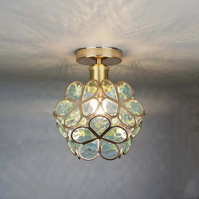 Design blomster stil glas hall loftsbelysning Bonusvis