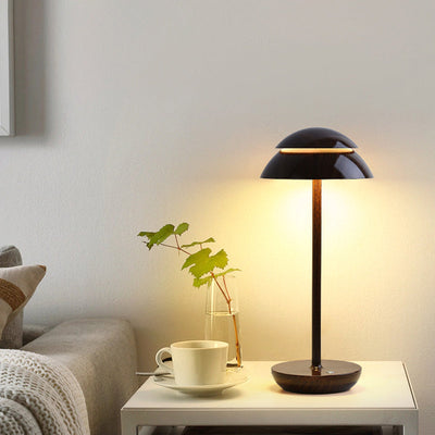 LumiFree Trådløs Bordlampe – LED Belysning med Genopladeligt Batteri Valnøddefarve Bonusvis