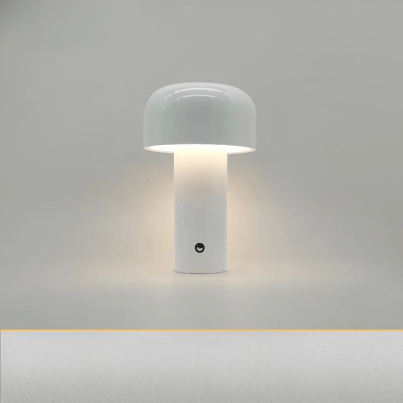 LumiShroom Designlampe – Trådløs LED Bordlampe med Justerbar Lysstyrke Hvid Bonusvis