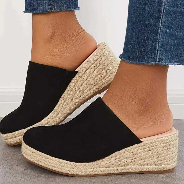 Winifred Comfy Wedge Sandaler – Tidløs Komfort og Elegance Sort Bonusvis