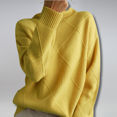 Cachemire Pullover med Rullekrave – Luksus og Elegance til Hverdagen Gul Bonusvis