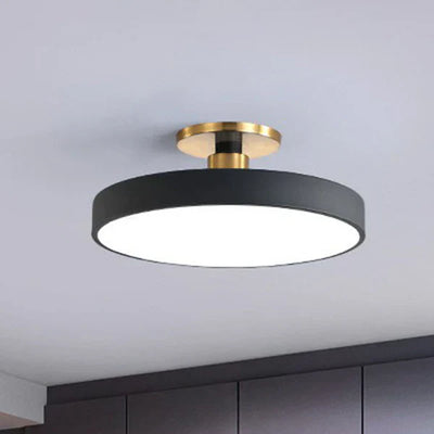 Rund indbygningslampe Nordisk stil Akryl Soveværelse LED Semi Coil Loftlampe Sort Bonusvis