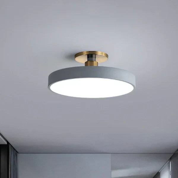 Rund indbygningslampe Nordisk stil Akryl Soveværelse LED Semi Coil Loftlampe Grå Bonusvis