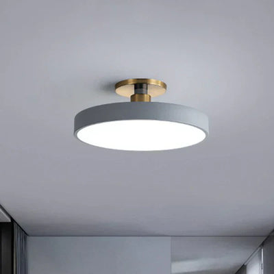 Rund indbygningslampe Nordisk stil Akryl Soveværelse LED Semi Coil Loftlampe Grå Bonusvis