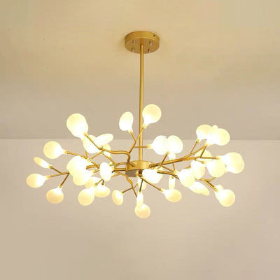 LumiFlare - Elegant forgrenet LED-lysekrone med ildflueeffekt A 45 Guld Bonusvis