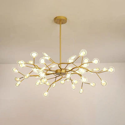 LumiFlare - Elegant forgrenet LED-lysekrone med ildflueeffekt B 54 Guld Bonusvis