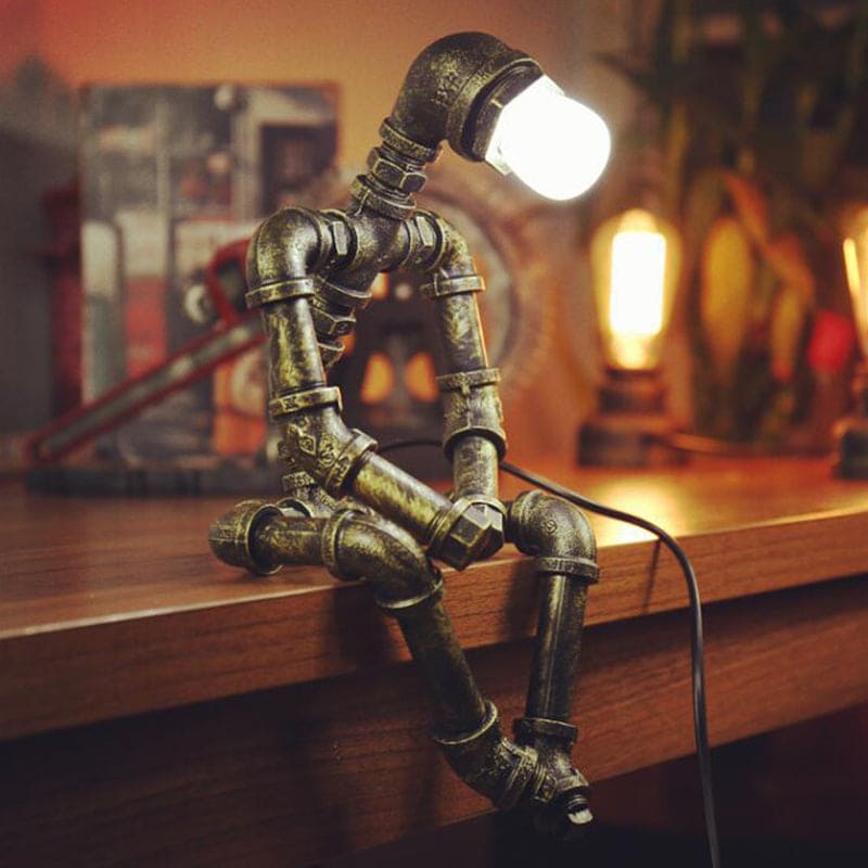 MechaLume Robot Lampe – Industrielt Design med Kreativ Flair Bronze Bonusvis