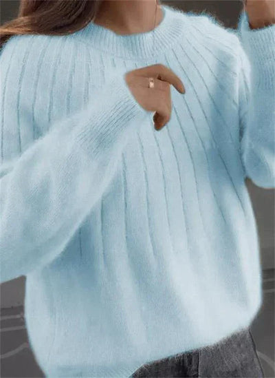 Pull Lila – Elegant og Komfortabel Pullover til Vintergarderoben Lyseblå Bonusvis
