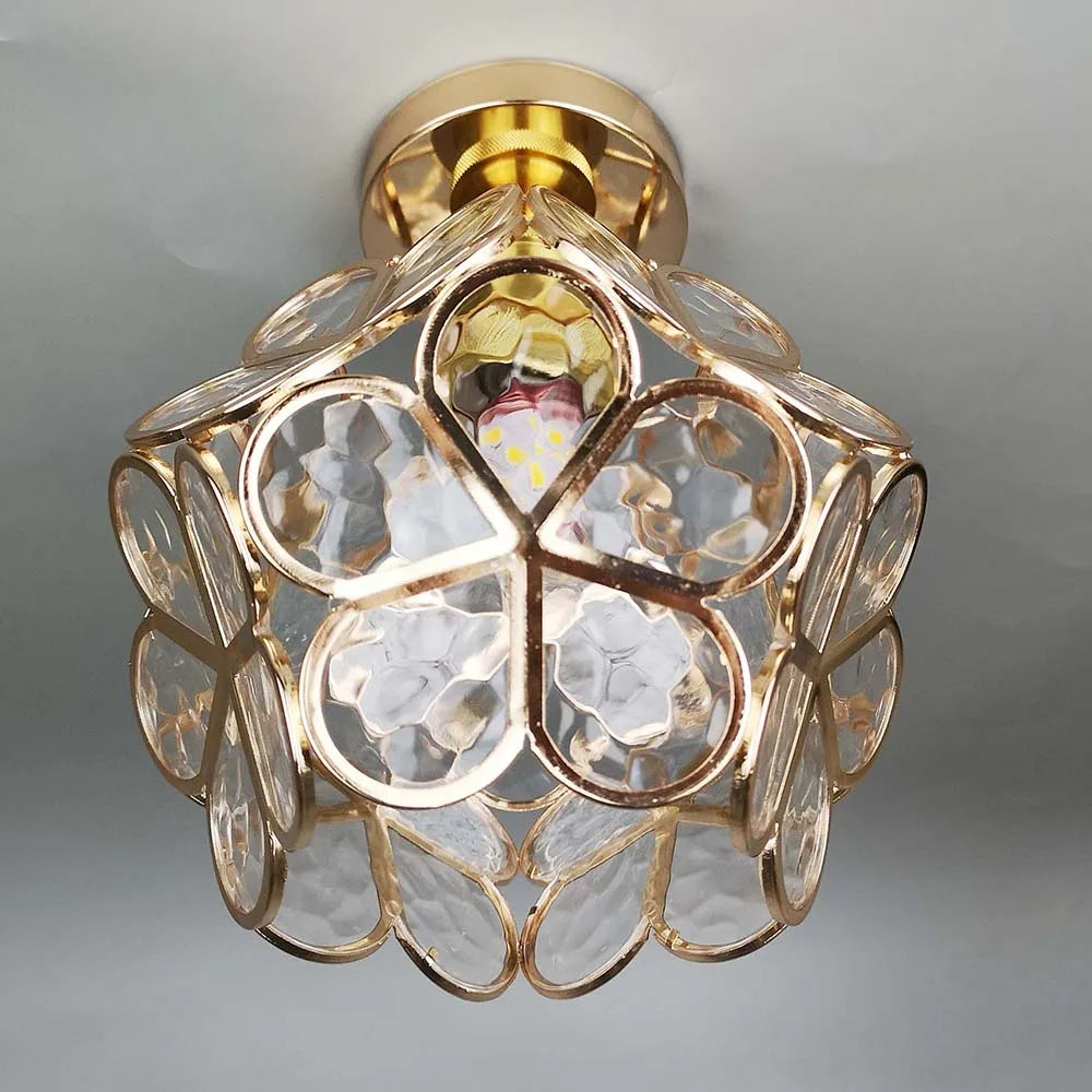Design blomster stil glas hall loftsbelysning Klar D20*H25cm Bonusvis