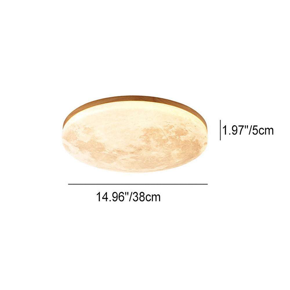 Minimalistisk LED Plafonnier – Rund Design i Træ og Akrilik Bonusvis