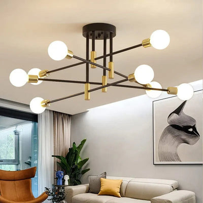 LumiOrbit – Moderne og Elegant Lysekrone 8 Lyspærer Fuglehvid Pære - Varmt Lys Bonusvis