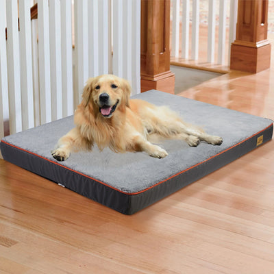 Ortopædisk Hundeseng i Memory Foam – Komfortabel, Åndbar og Maskinvaskbar Liggeplads til Hunde i Alle Størrelser Grå Bonusvis