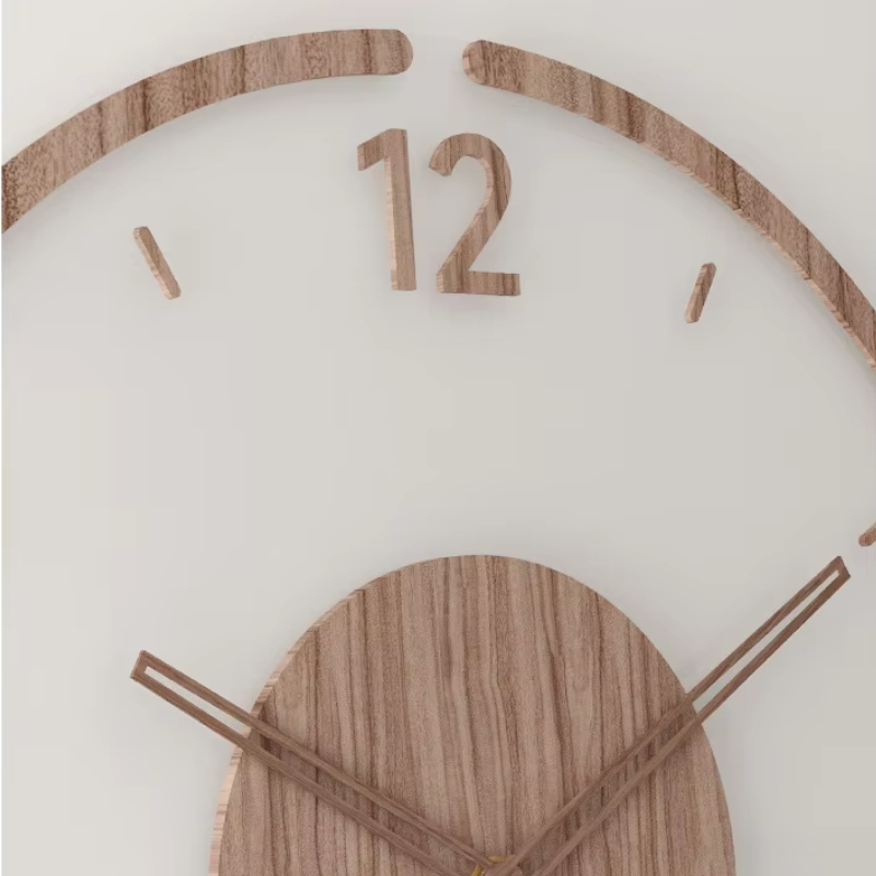 Skandinavisk Vægur i Træ – Lydløs Quartz Mekanisme og Minimalistisk Design Bonusvis