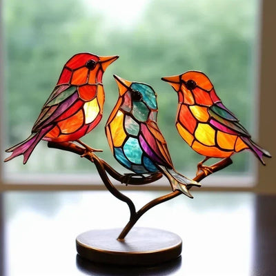 LuxeHome AvianElegance – Håndlavede Glasfugle i Kunstnerisk Design 3 Fugle (type 1) Bonusvis