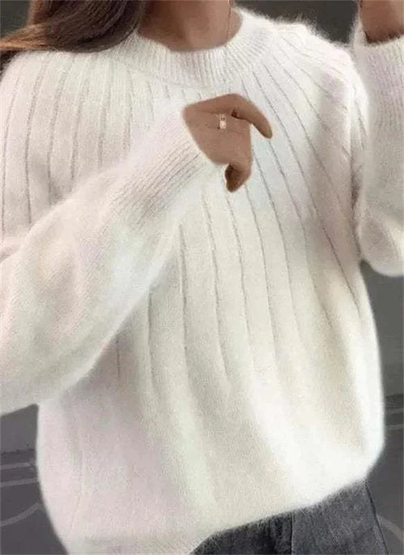 Pull Lila – Elegant og Komfortabel Pullover til Vintergarderoben Hvid Bonusvis