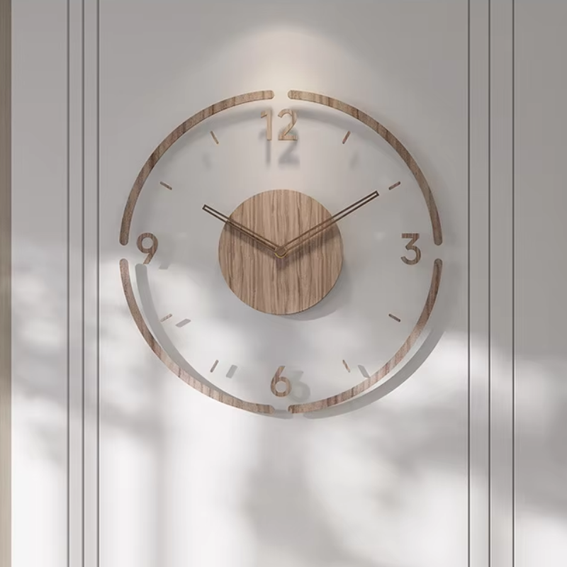 Skandinavisk Vægur i Træ – Lydløs Quartz Mekanisme og Minimalistisk Design Bonusvis