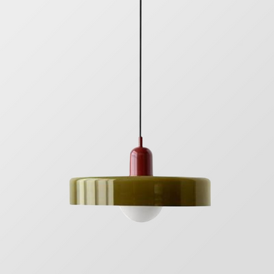 GeoGlow - Elegant Bauhaus pendellampe i farvet glas Bonusvis