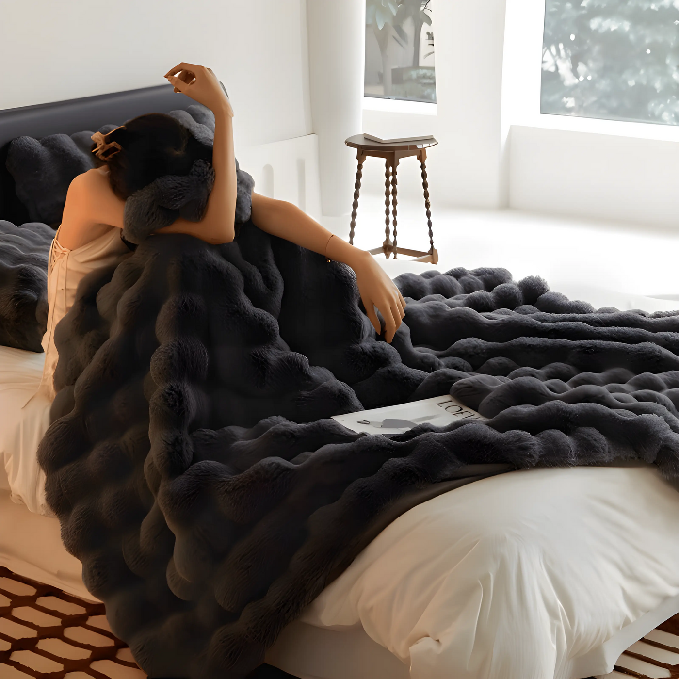 Fluff Bubble Fleece Tæppe – Luksus og Komfort til Dit Hjem Grå Bonusvis