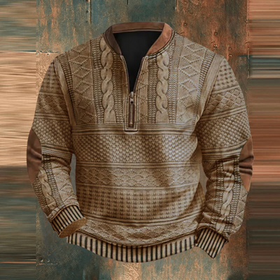 Pull Garry – Stilfuld og Komfortabel Coton Pullover med Lynlås Khaki Bonusvis
