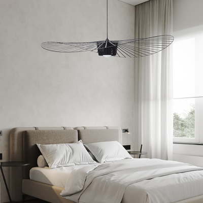 Rosland Vertigo Pendellampe – Elegant Chapeau de Paille Design i Metal og Glas Bonusvis