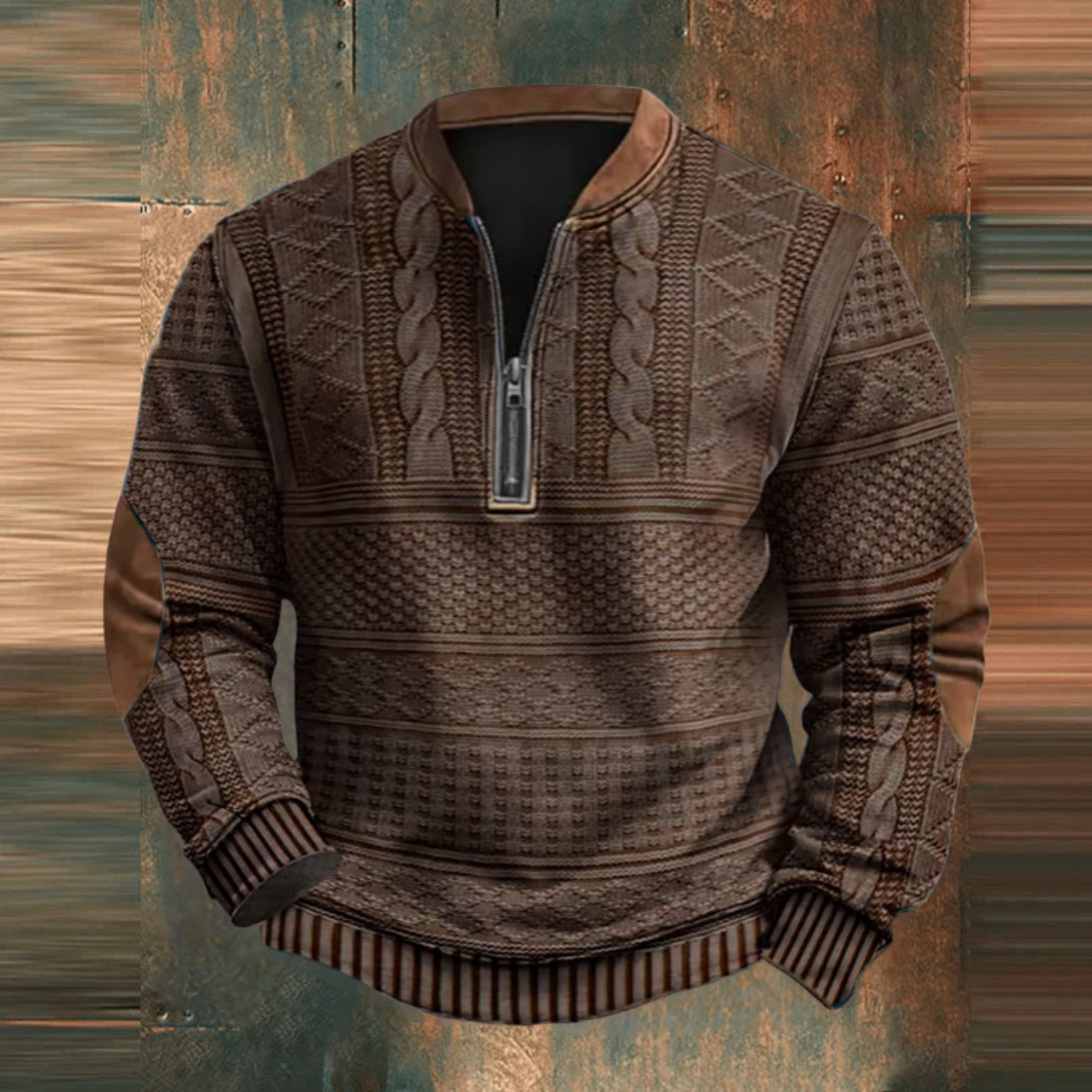 Pull Garry – Stilfuld og Komfortabel Coton Pullover med Lynlås Brun Bonusvis