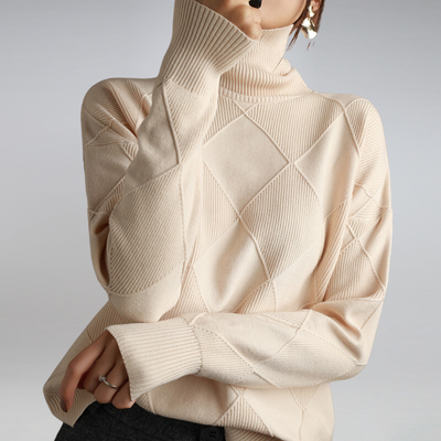 Cachemire Pullover med Rullekrave – Luksus og Elegance til Hverdagen Beige Bonusvis