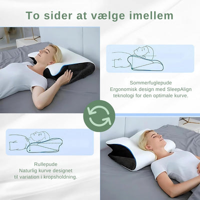SpineRest Ortopædisk Sovepude med Ergonomisk Nakkestøtte – Justerbar Memory Foam Pude til Alle Sovestillinger