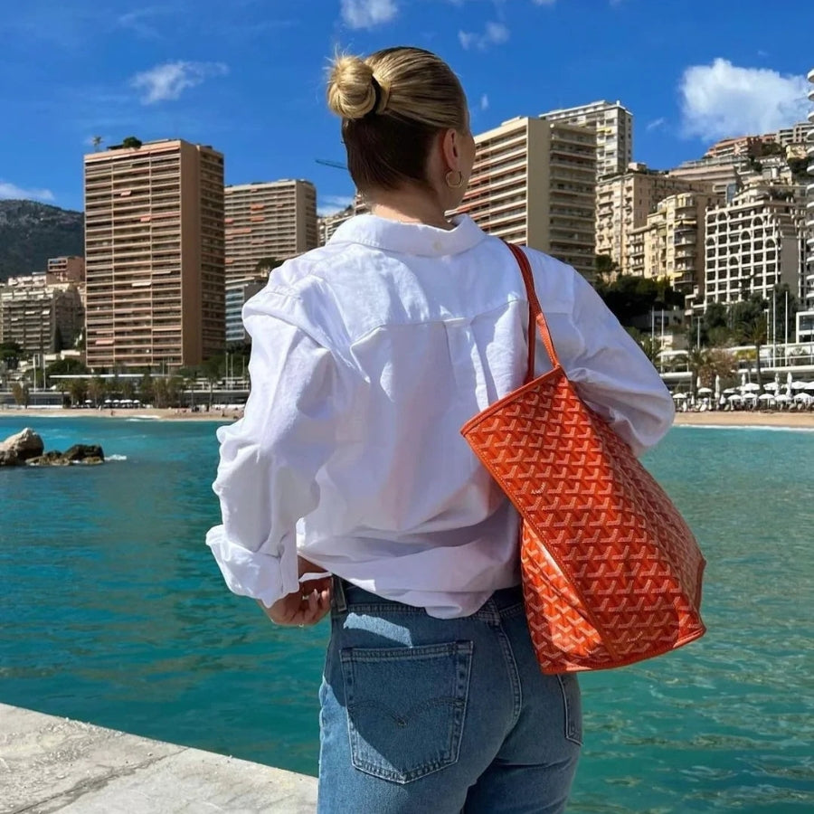 ElegantShopper Taske – Stilfuld og Praktisk til Arbejde, Shopping og Hverdag Orange Bonusvis