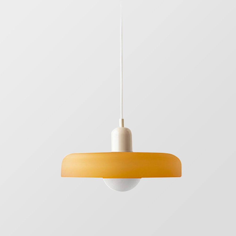GeoGlow - Elegant Bauhaus pendellampe i farvet glas Bonusvis