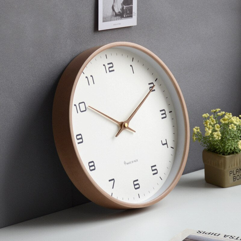 Skandinavisk Vægur i Træ – Minimalistisk Design og Lydløs Funktion Bonusvis