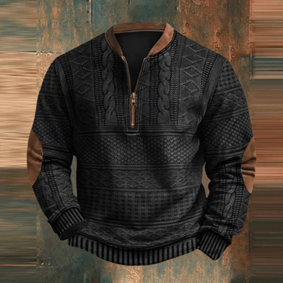 Pull Garry – Stilfuld og Komfortabel Coton Pullover med Lynlås Sort Bonusvis