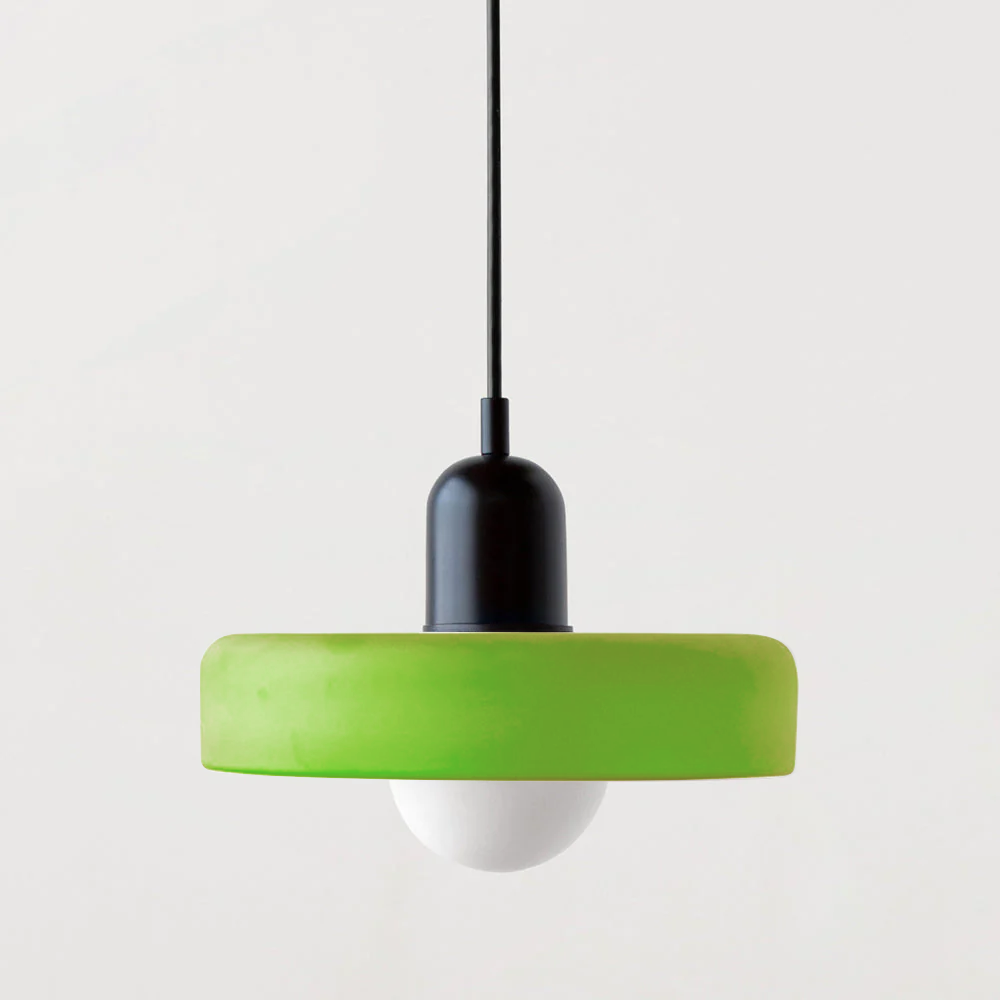 GeoGlow - Elegant Bauhaus pendellampe i farvet glas Bonusvis
