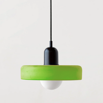 GeoGlow - Elegant Bauhaus pendellampe i farvet glas Bonusvis