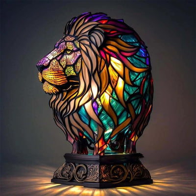 Animora LED Designerlampe – Dæmpbar Bordlampe i Resin Løve Bonusvis