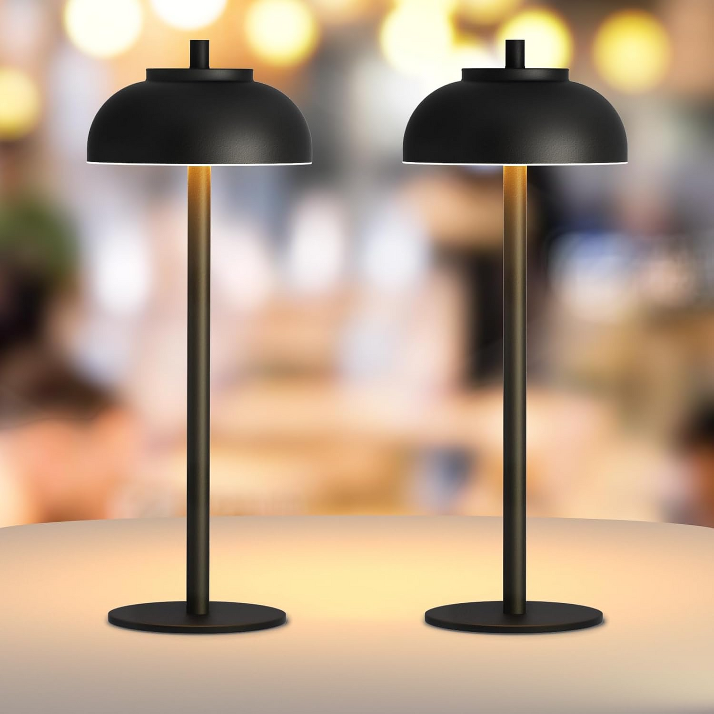 DazzleLite | Trådløs & Berøringskontrolleret Bordlampe Sort Bonusvis