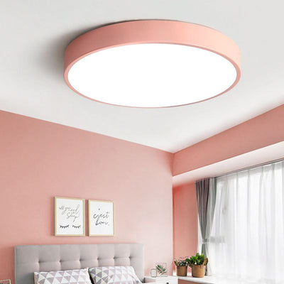 PastelRing | Ultra-Flad Rund Loftlampe Lyserød Bonusvis