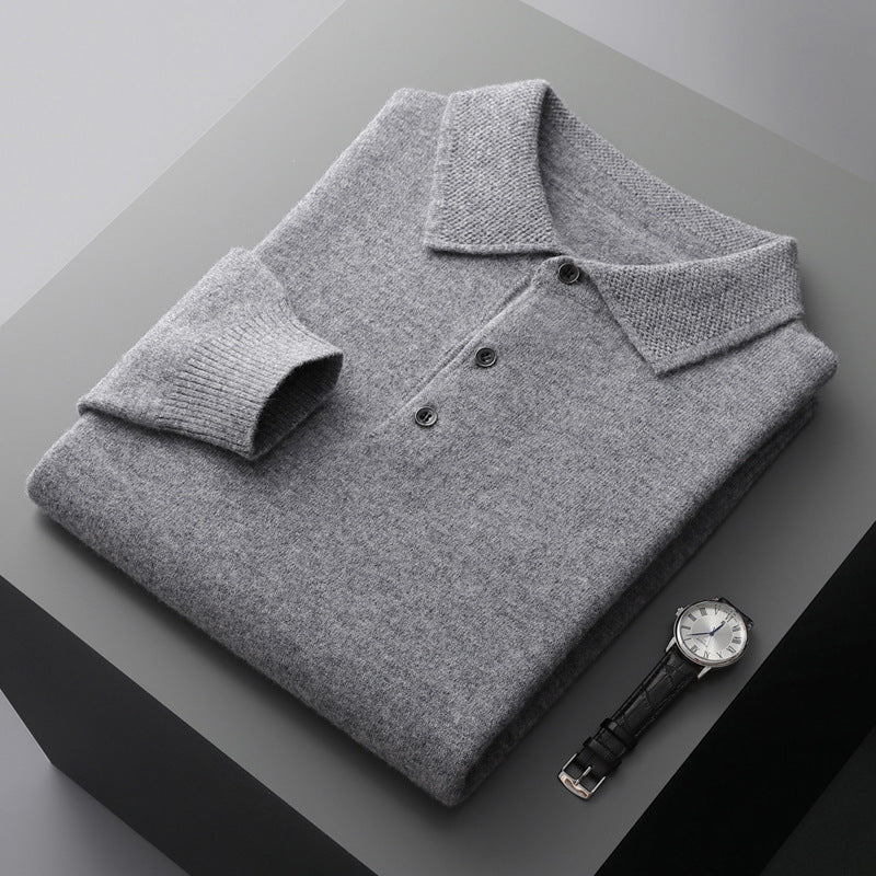 Eksklusiv Polo Pullover i 100% Cashmere – Komfort og Stil i Én Grå Bonusvis