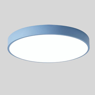 Nordic Macaron i træ, cirkulær loftslampe Blå Almindelig Bonusvis